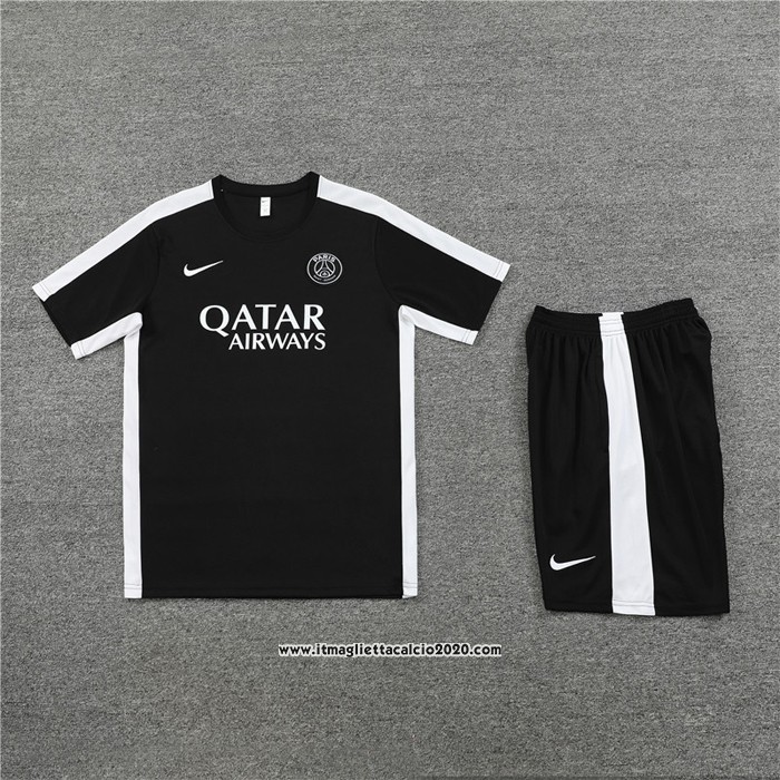 Tuta da Track Paris Saint-Germain Manica Corta 2023 2024 Nero - Pantalon Corto